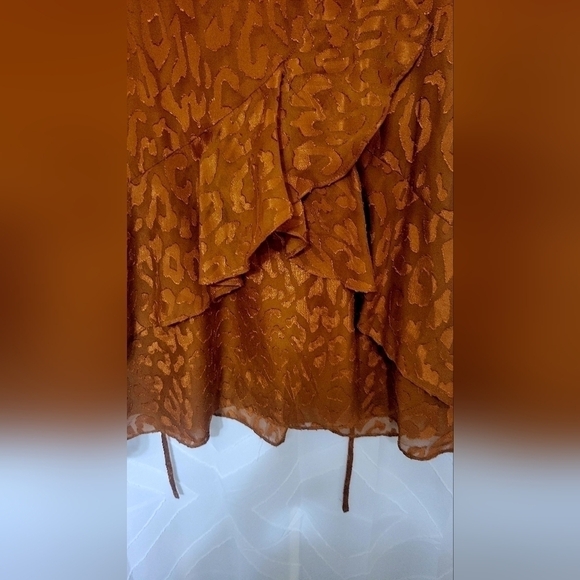 BCX Juniors' Embossed Cheetah Dress Orange - Picture 7 of 8